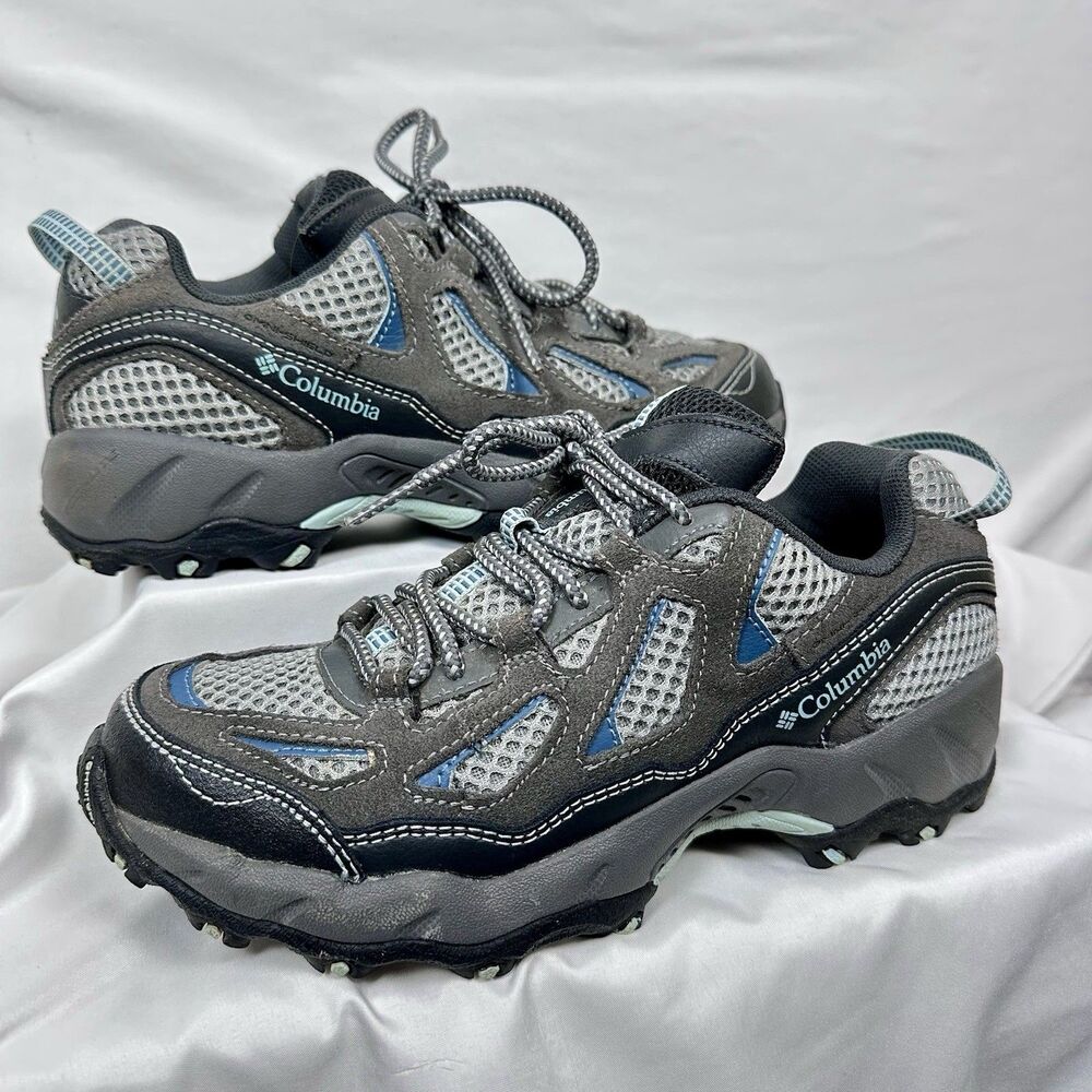 Columbia Hiking Shoes Women Sz 6.5 Dogwood Gray Boots Trail Omni-Grip/Shield